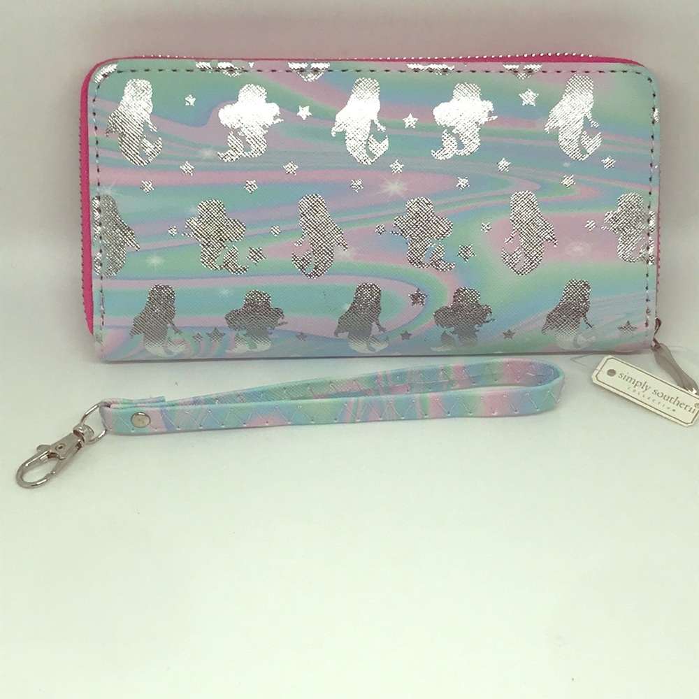Simply Southern Mermaid wallet wristlet  Silver
